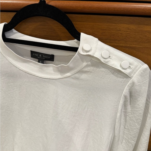 Rag & Bone Silk White Sleeve Top - Picture 2 of 3